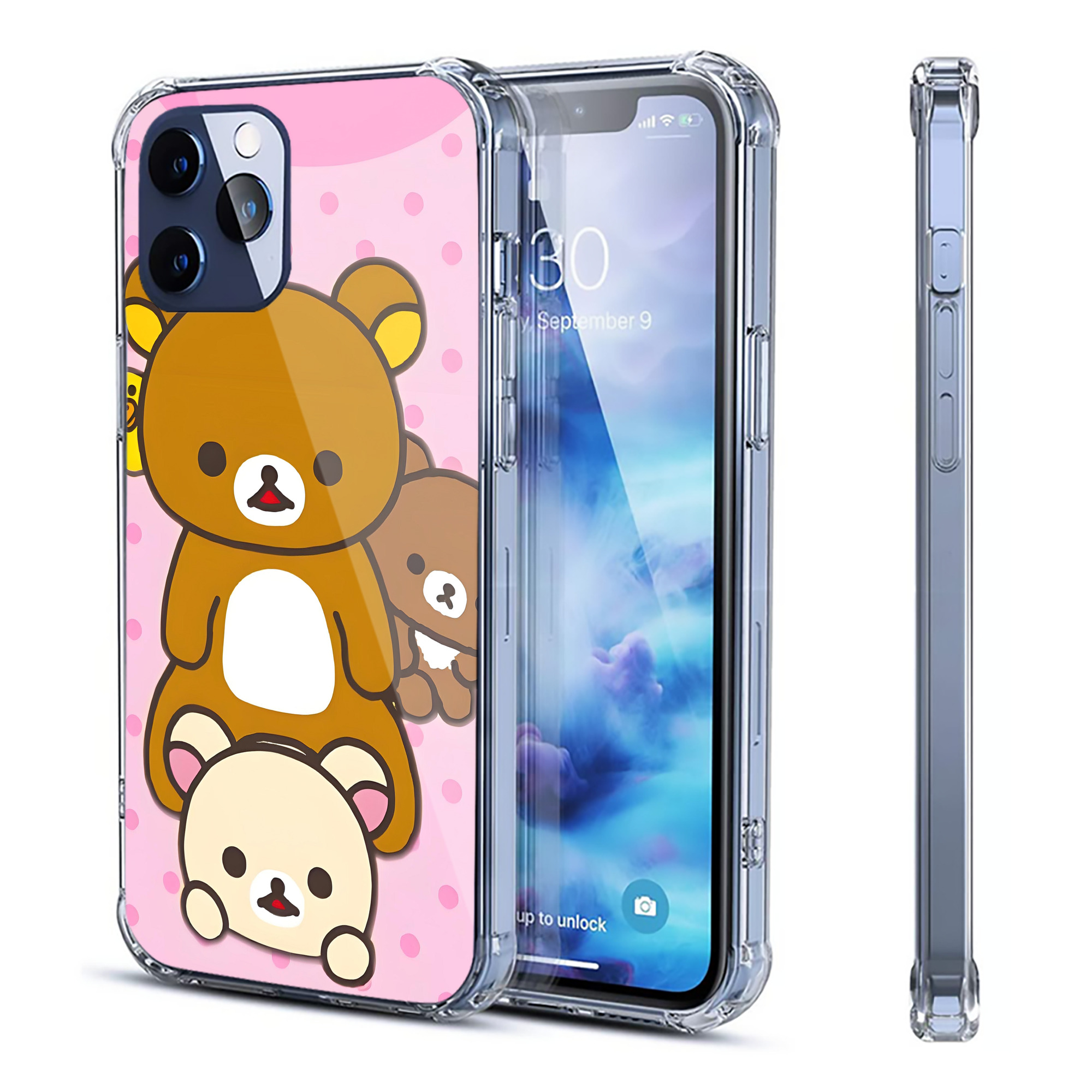 （画像用） リラックマ リラックマ キイロイトリ Rilakkuma Korilakkuma Kiiroitori 【iPhone 12シリーズ対応】透明スマホケース（クリアソフトケース）